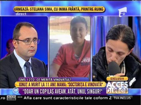 Mama copilului care a murit după ce a fost consultat de un doctor: ”După ce i-a făcut injecția s-a învinețit”