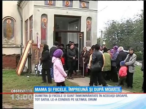 Mama şi fiicele ei care au murit de frig în pădure, conduse pe ultimul drum