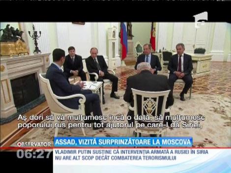 Şeful regimului sirian, Bashar al-Assad, vizită surprinzătoare la Moscova