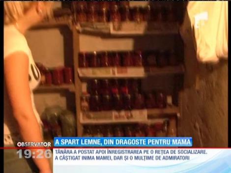 O tânără de 20 de ani, campioană la spart lemne în satul ei