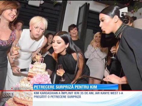 Kanye West i-a pregătit o petrecere surpriză soției sale Kim Kardashian