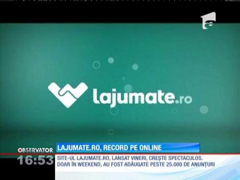 Site-ul lajumate.ro, record pe online
