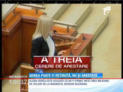 Lovitură de teatru în Parlament! Elena Udrea ar putea fi reţinută, nu şi arestată!