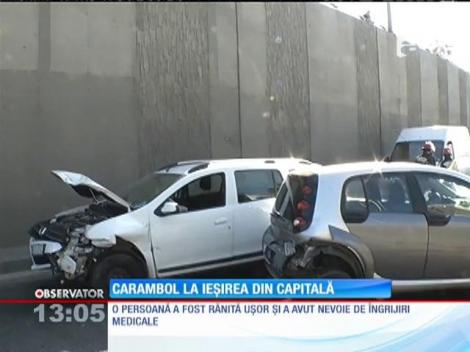 Cinci maşini s-au ciocnit la ieşirea din Capitală
