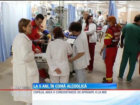 Un copil de 5 ani a ajuns la spital în comă alcoolică