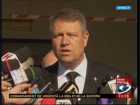 Preşedintele Klaus Iohannis: "Am vizitat toţi răniţii în incendiu"