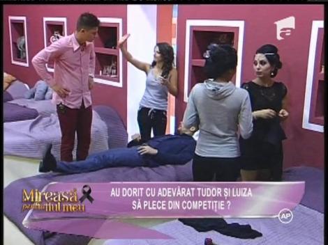 Dorința lui Tudor și a Luizei de a pleca din competiție a stârnit o serie aprigă de strategii