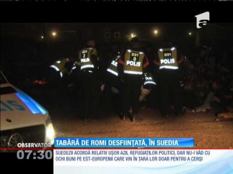 Tabăra de rromi desfiinţată, în Suedia