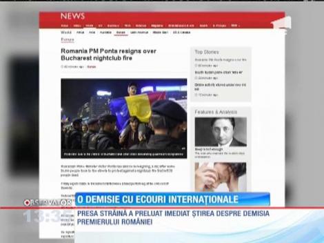Presa străină a preluat ştirea despre demisia premierului Victor Ponta