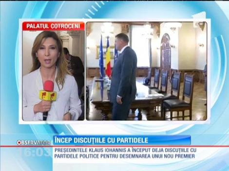 Încep discuțiile cu partidele pentru desemnarea unui nou prim-ministru