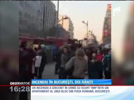 Incendiu puternic într-un bloc situat în Piaţa Romană, din Bucureşti