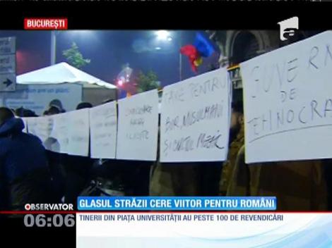 Protest #Colectiv. Tinerii din Piaţa Universităţii au peste 100 de revendicări