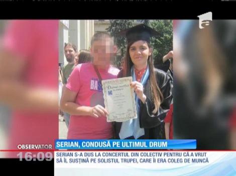 Serian, a altă victimă a incendiului din Colectiv, condusă pe ultimul drum