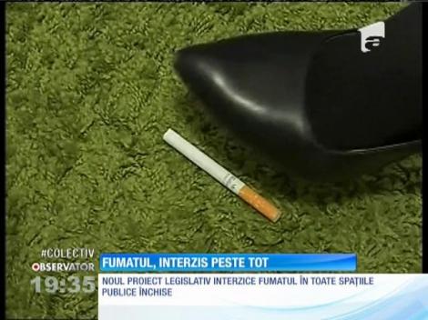 Noul proiect legislativ interzice fumatul în toate spaţiile publice închise