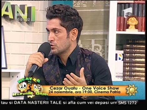 Cezar Ouatu va dona banii strânși la concertul din 24 noiembrie