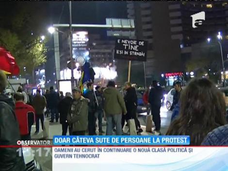 Doar câteva sute de persoane la protestul din Piaţa Universităţii