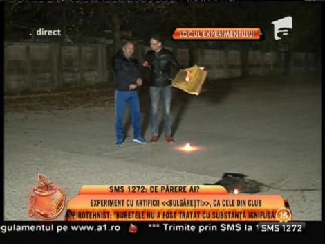 Experiment cu artificii "bulgăreşti", ca cele din club Colectiv!