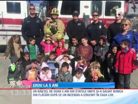 Un băieţel de 5 ani şi-a salvat bunica din flăcări