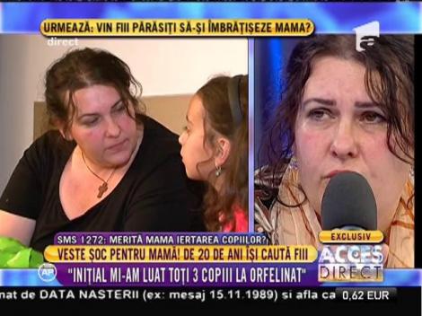 Dorina, mama care îşi caută copiii de 20 de ani: "Nu mi-au spus că m-au decăzut din drepturile părintești"