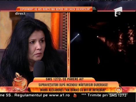 Mama Alexandrei Matache: "Eu cred că s-a lovit la cap. La cum o cunosc pe ea, nu ar fi stat să se uite cu oamenii mor"