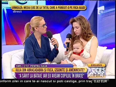 Iulia, cu ochii în lacrimi: "Proprietarul a sărit la bătaie, iar eu avea copilul în brațe!"