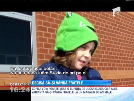 O fetiţă de șase ani din SUA a vrut să-și vândă fratele la un petshop