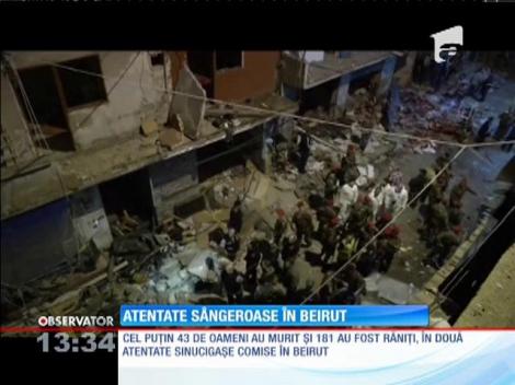 43 de oameni au murit în două atentate sinucigaşe comise în Beirut