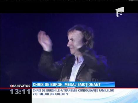 Chris de Burg, mesaj emoţionant pentru rudele victimelor din Colectiv