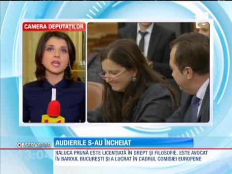 Raluca Prună, ministrul desemnat la Justiţie, audiat în Parlament