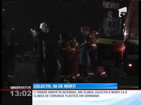 O tânără rănită în incendiul din Colectiv a murit la o clinică din Germania