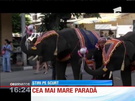 Cea mai mare paradă de elefanţi din Asia