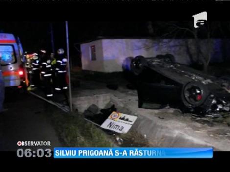 Unul dintre fii lui Silviu Prigoană s-a răsturnat cu mașina