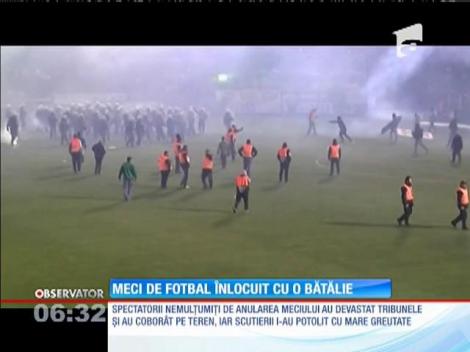 Meci de fotbal înlocuit cu o bătălie, în Grecia