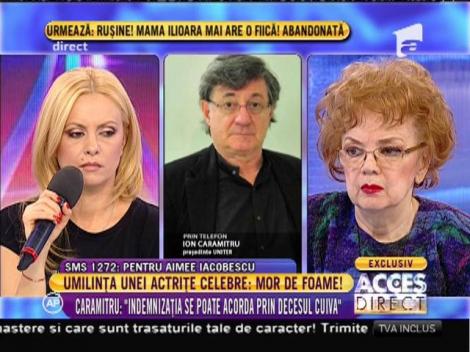 Ion Caramitru, preşedintelui UNITER: ”Indemnizația se poate acorda prin decesul cuiva”