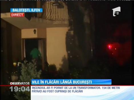 Cartier rezidenţial de lângă Bucureşti, în flăcări