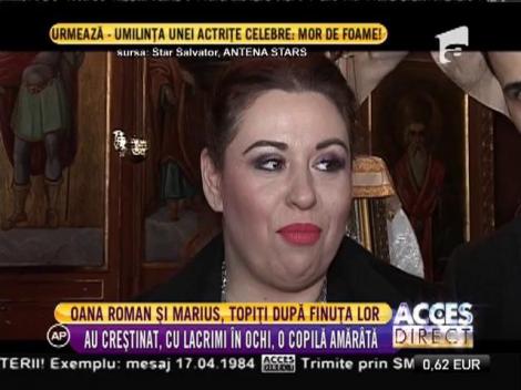 Oana Roman și soţul ei, Marius, au creștinat, cu ochii în lacrimi, o copilă amărâtă