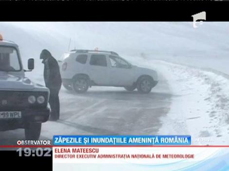 Zăpezile și inundațiile amenință România