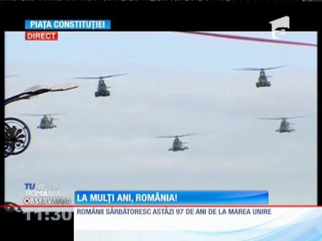 Parada din Piața Constituției, filmată din elicopter