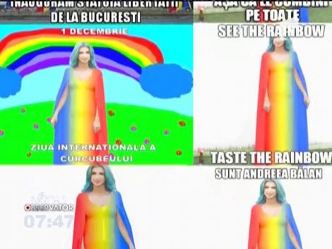 Andreea Bălan, apariție colorată de 1 Decembrie
