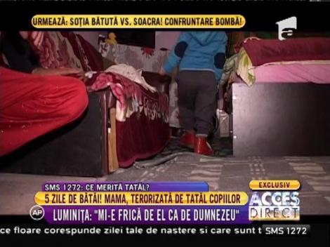 Cinci zile de bătăi! O femeie, terorizată de tatăl copiilor ei