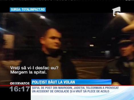 Un şef de post din Teleorman, aflat sub influența băuturilor alcoolice, a provocat un accident