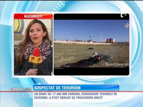 Un tânăr român de 17 ani din Craiova, suspectat de legături cu Statul Islamic şi susţinător al terorismului şi al grupării ISIS, a fost ridicat de procurorii DIICOT
