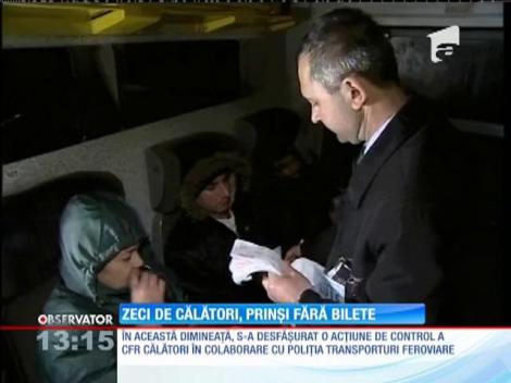 O razie a poliţiştilor în trenurile CFR a surprins sute de oameni fără bilete de călătorie