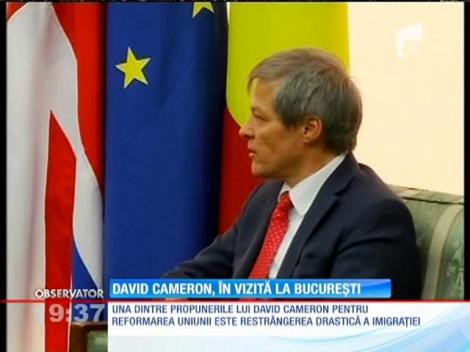 David Cameron, critic al migraţiei românilor, în vizită la Bucureşti