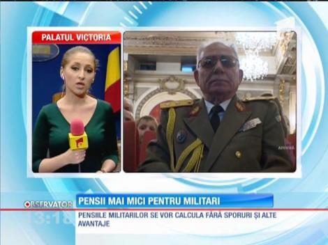 Pensii mai mici pentru militari şi poliţişti