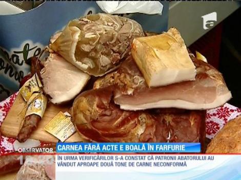 Şase tone de carne alterată au fost descoperite la un abator din Giurgiu