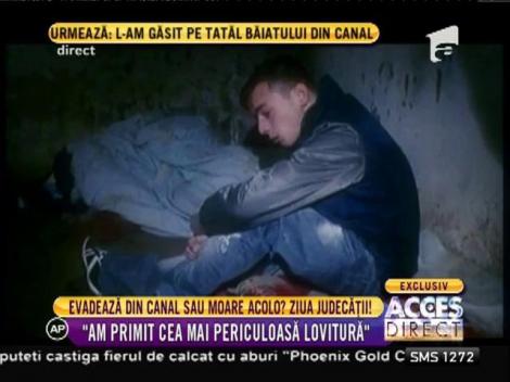Ghemuit în canal, chircit de durere, Viorel îşi urlă suferinţa