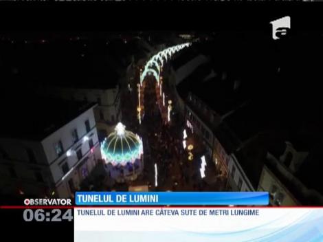 Tunelul de lumini din Sibiu a fost aprins