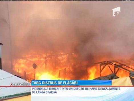 Incendiu de proporţii la marginea Craiovei