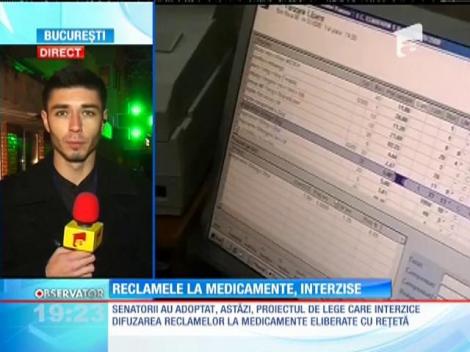 Reclamele la medicamente au fost interzise de senatori